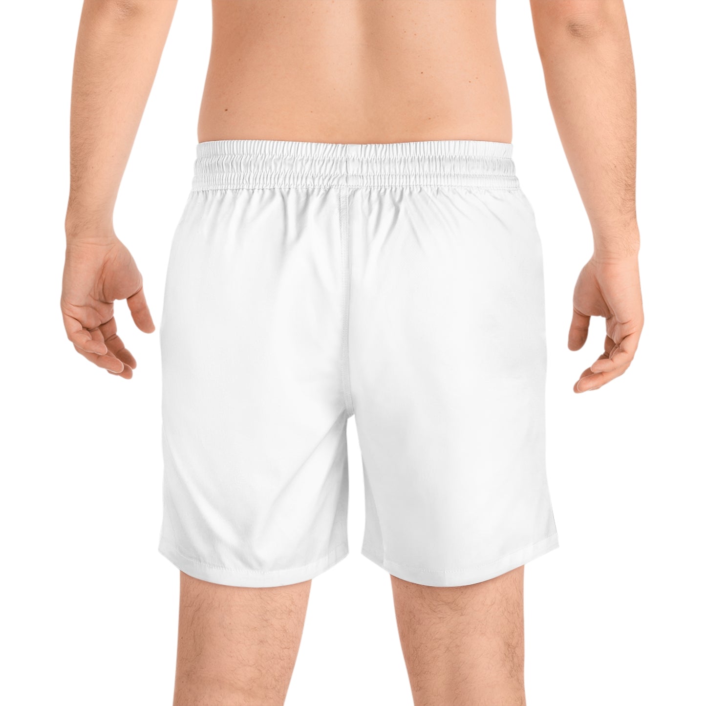 Men's Mid-Length Swim Shorts with Flame Design